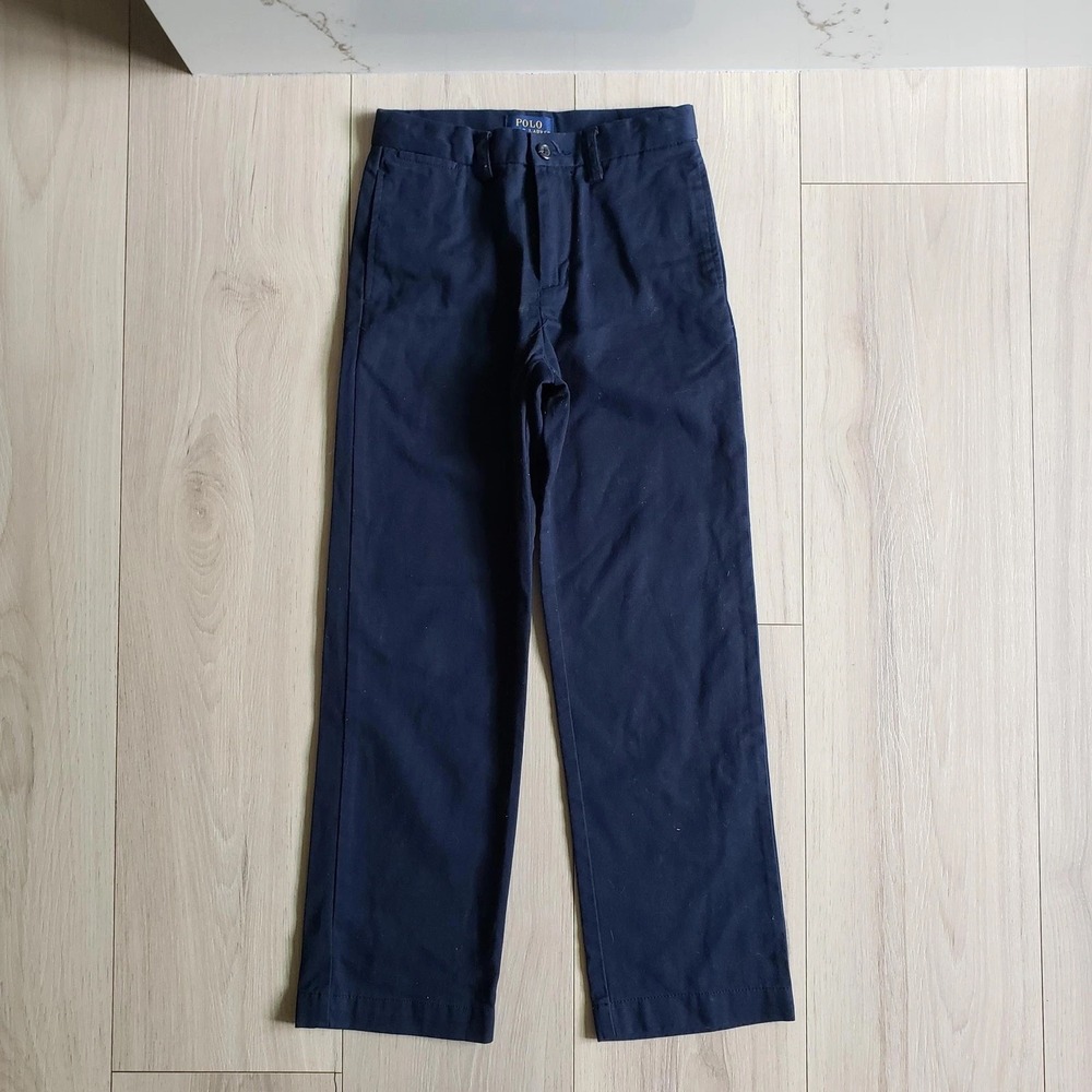 Polo Ralph Lauren Pants Boys 7 Navy Blue Chino Twill School Casual